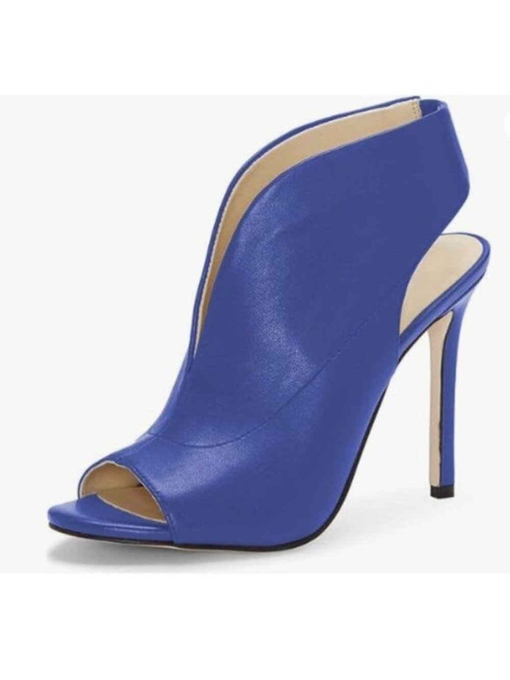 YDN Women's Chic Slingback Peep Toe Stiletto High Heel Sandals Ankle Boots Blue